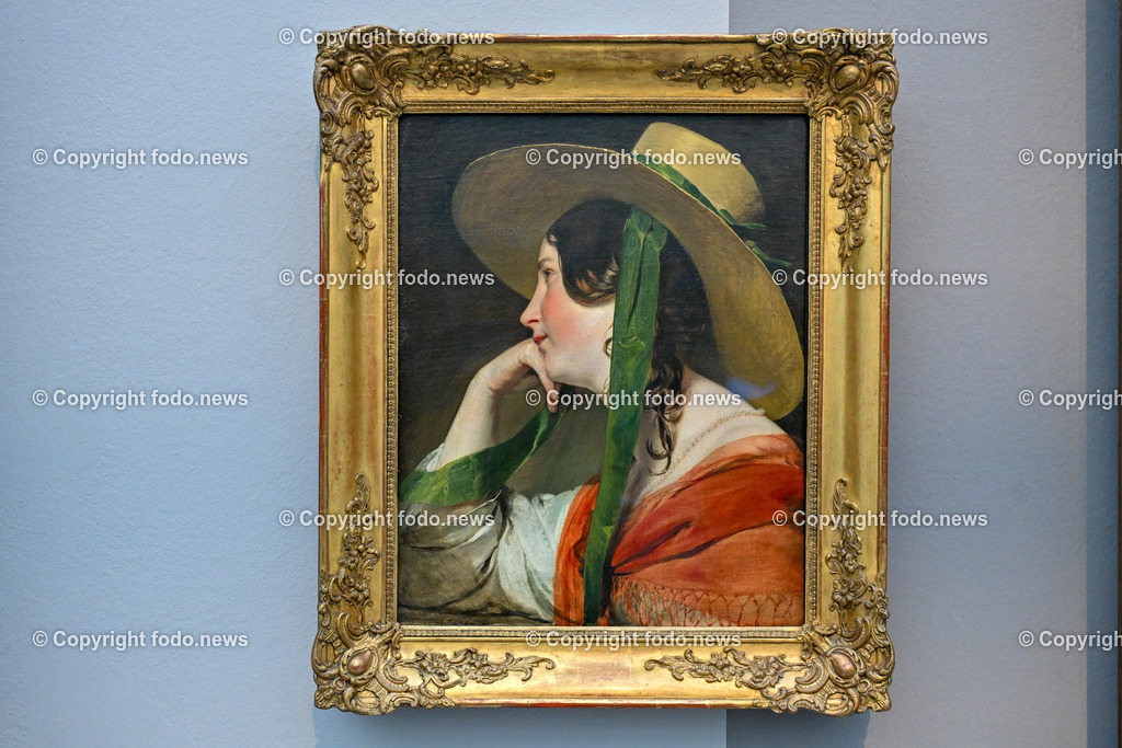 Lentos Kunstmuseum_ Die Reise der Bilder_ Hitlers Kulturpolitik_ 19.03.2024-37 | 19.03.2024, Linz, AUT, Lentos Kunstmuseum, Die Reise der Bilder, Hitlers Kulturpolitik, Kunsthandel und Einlagerungen in der NS-Zeit im Salzkammergut, im Bild Ausstellung, Sammlung, Leihgaben, Bilder, Kunstwerke

Maedchen mit Strohut, 1835, Friedrich von Amerling