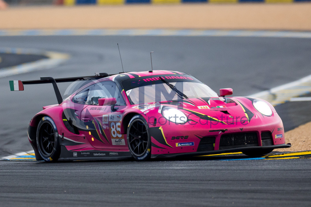 Trainproduction-20230610-2226 | LE MANS,FRANCE,10.Jun.23 - MOTORSPORTS - WEC, FIA World Endurance Championships, 24 Hours of Le Mans, Circuit de la Sarthe, race. Image shows Sarah Bovy (BEL), Michelle Gatting (DEN) and Rahel Frey (SUI/ Iron Dames). Photo: Trainproduction / Matthias Trinkl