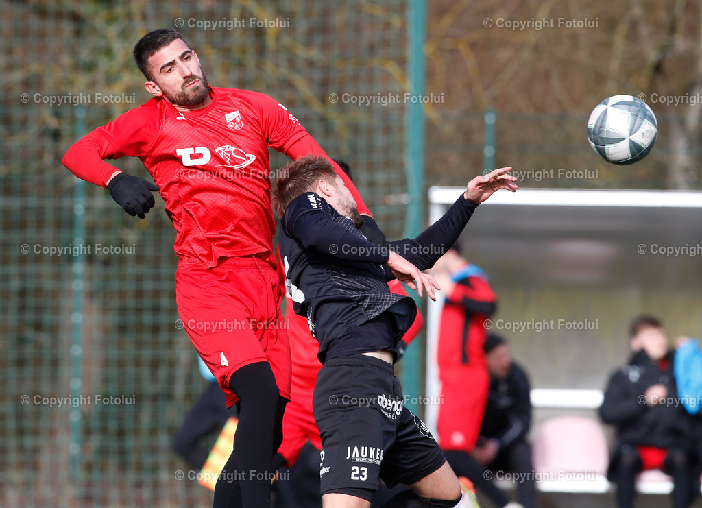 A_LUI_01022025_07 | SPORT FUSSBALL TESTSPIEL ASKOE OEDT 1B-UFC HAMA TRUCKS ROHRBACH-BERG 01.02.2025IM BILD : JOVAN PETROVIC  (OEDT1B) UND (ROHRBACH) FOTO:FOTOLUI