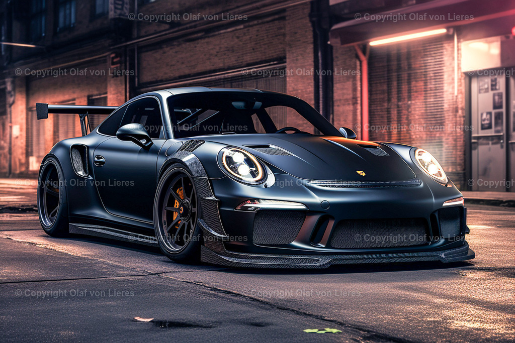 grauer Porsche | Porsche nachts