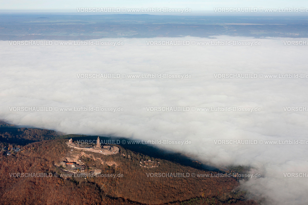 KyffhaeuserGebirge11111522 | Kyffhaeuser Denkmal, Kaiser-Wilhelm-Denkmal,  Bendeleben,Wolkendecke, Inversionswetterlage, Thueringen, , Thueringen, Germany, Europa