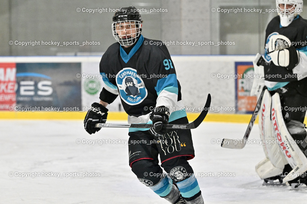 Lendhafen Seelöwen vs. Spartans Althofen | #92 Czechner Sandro Lendhafen Seelöwen, Lendhafen Seelöwen vs. Spartans Althofen, Lendhafen Seelöwen vs. Spartans Althofen am 14.02.2025 in Ferlach (HTC Eishalle Ferlach), Austria, (Photo by Bernd Stefan)