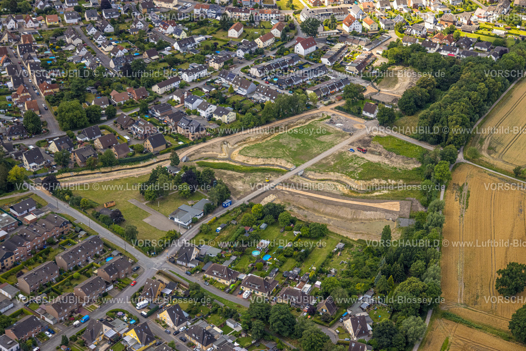 Hamm240707297 | Luftbild, Bauarbeiten Lippeverband, Hochwasserschutzmaßnahme Renaturierung Erlenbach zwischen Mennenkamp und Geithe, Uentrop, Hamm, Ruhrgebiet, Nordrhein-Westfalen, Deutschland