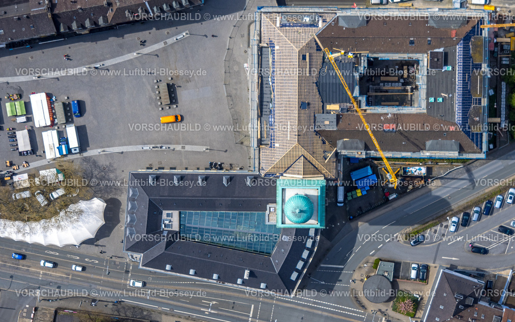 Witten230402734-2 | Luftbild, Rathaus mit Baustelle, Senkrechtaufnahme, Witten, Ruhrgebiet, Nordrhein-Westfalen, Deutschland