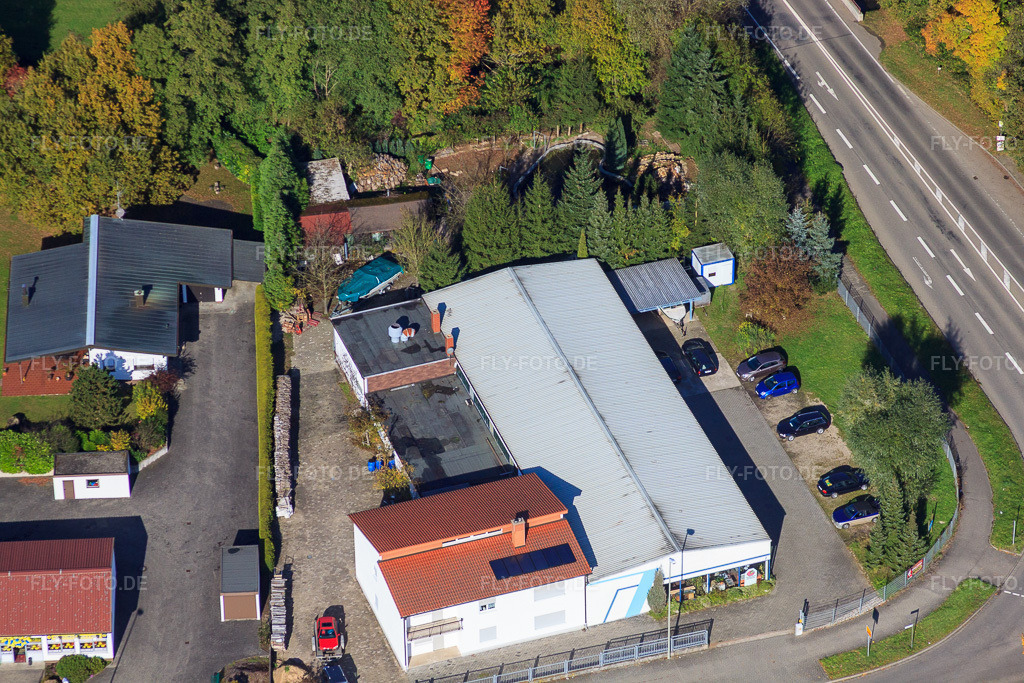 Luftbild: Industriegebiet Horst, ADMIRAL Spielhalle und Autowerkstatt Dieter Großglaus im Ortsteil Minderslachen in Kandel im Bundesland Rheinland-Pfalz in Deutschland. – Foto: IMG_34900.jpg vom 26.10.2010 durch Werner Riehm/FLY-FOTO.de – Auflösung des Originals: 4752 x 3168 px – Admiral Games: Admiral Games
