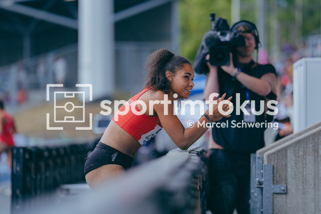 Deutsche Meisterschaften der Frauen und Männer 2026 | Tabea Christ, LG Brillux Münster, Weitsprung, Deutsche Meisterschaften der Frauen und Männer 2026, Lohrheidestadion Bochum-Wattenscheid, 26.07.2026. Foto: Marcel Schwering / sportimfokus - Realisiert mit Pictrs.com