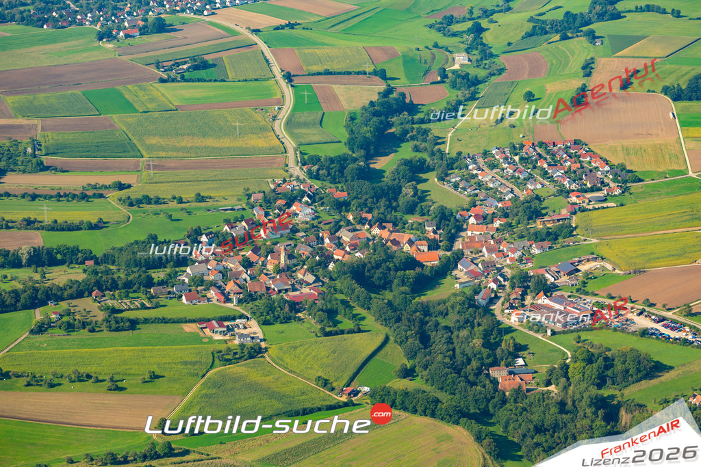 Das Luftbild zeigt :  Höttingen - Die Luftaufnahme wurde 2024 vom UL-Flugzeug aus erstellt ( keine Drohne ) - Hochauflösende Luftaufnahme - Für grossformatige Ausdrucke geeignet. Die Geschenkidee !Mit Lizenz und Bildrechte bestellbar