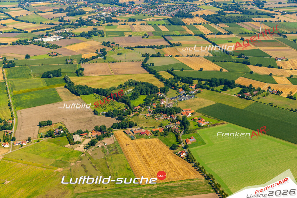 Luftaufnahme Heithöfen Bad Essen - Die Luftaufnahme wurde 2025 vom UL-Flugzeug heraus erstellt ( ohne Drohne ) - Hochauflösende Luftaufnahme - für professionelle Ausdrucke geeignet. Die Geschenkidee !Mit Lizenz und Bildrechte bestellbar