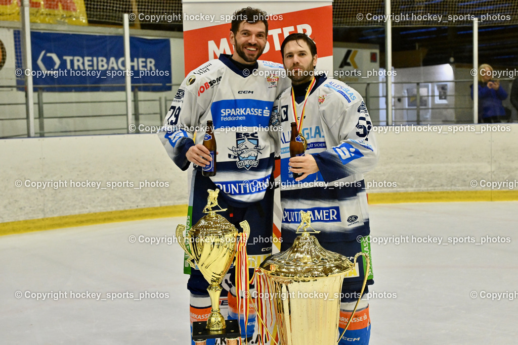 ESC Sparkasse Steindorf Meister 2025/26 | #79 Petrik Benjamin ESC Steindorf, #57 Wilfan Franz ESC Steindorf, ESC Sparkasse Steindorf Meister 2025/26, ESC Sparkasse Steindorf Meister 2025/26 am 08.03.2026 in Althofen (Stadthalle Althofen), Austria, (Photo by Bernd Stefan)