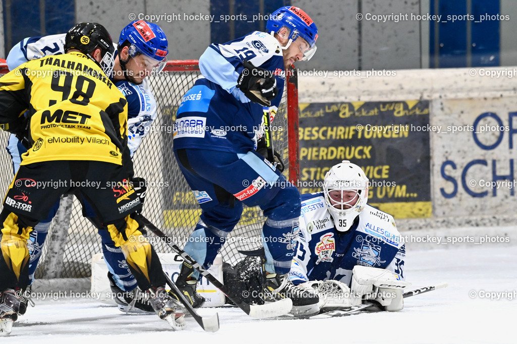 EC Spittal Hornets vs. ESC Steindorf 10.2.2024 | #98 Thalhammer Dominic, #28 Bacher Stefan, #19 Friedrich Lukas, #35 Mayrobnig Marco