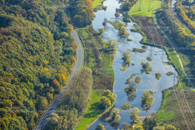 Hagen221016349 | Luftbild, Fluss Lenne Renaturierung, Lenne-Auen, Herbstfarben, Lennetal, Hagen, Ruhrgebiet, Nordrhein-Westfalen, Deutschland