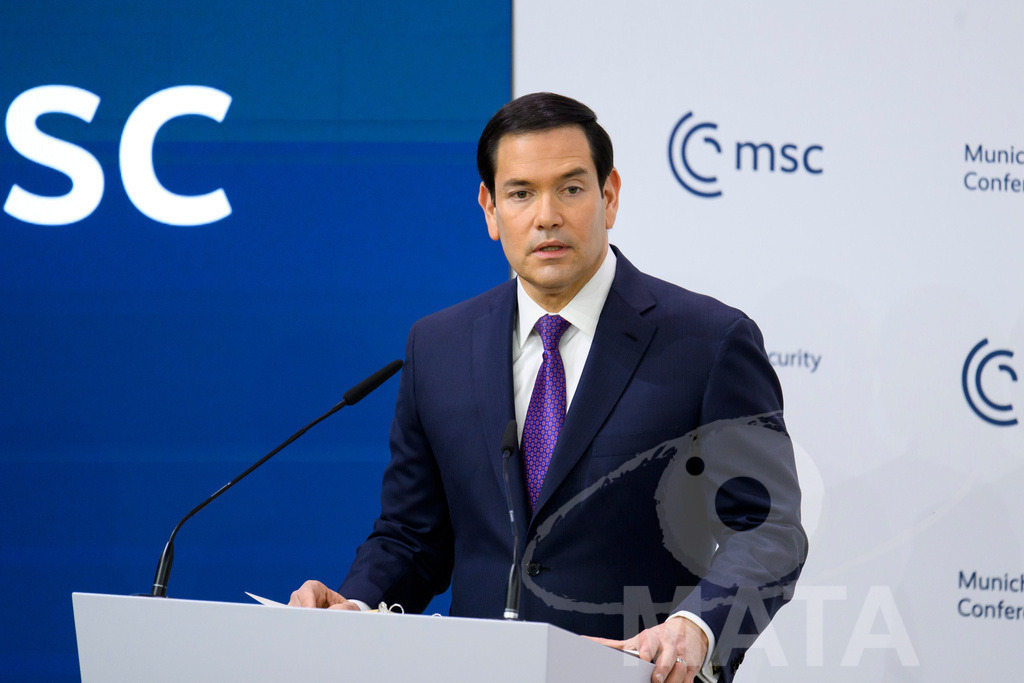 _DWA7378 | Politiker Marco Rubio (REP), Außenminister der Vereinigten Staaten von Amerika, spricht auf der Münchner Sicherheitskonferenz 2026. München, 14.02.2026 Bayern Deutschland - Realisiert mit Pictrs.com