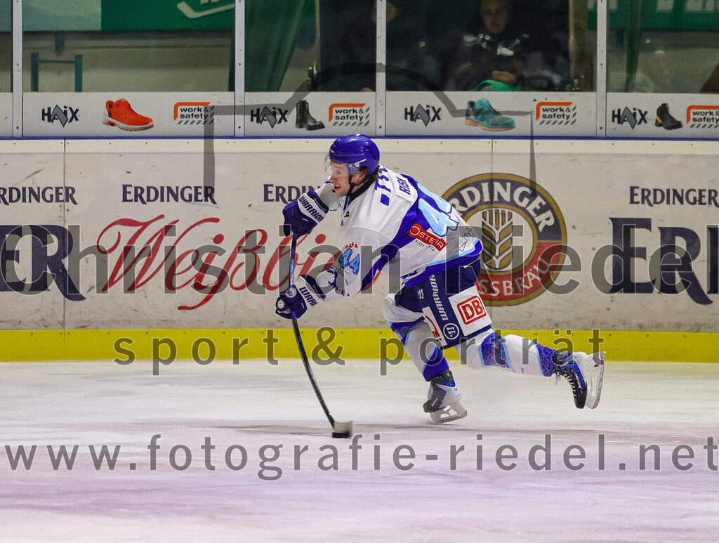 2026-01-23_107_TSV_Erding_gegen_SC_Riessersee | Erding, Deutschland, 23.01.2026:Eishockey, Oberliga Süd 2025 / 2026, 40. Spieltag, TSV Erding gegen SC Riessersee, Endergebnis: 6:5 n.V.Charles Risk (SC Riessersee, #44)Foto: Christian Riedel / fotografie-riedel.net