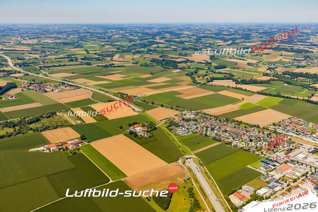 Luftaufnahme Wimpasing Ampfing - Die Luftaufnahme wurde 2025 vom UL-Flugzeug heraus erstellt ( keine Drohne ) - Hochauflösende Luftaufnahme - für professionelle Ausdrucke geeignet. Die Geschenkidee !Mit Lizenz und Bildrechte bestellbar