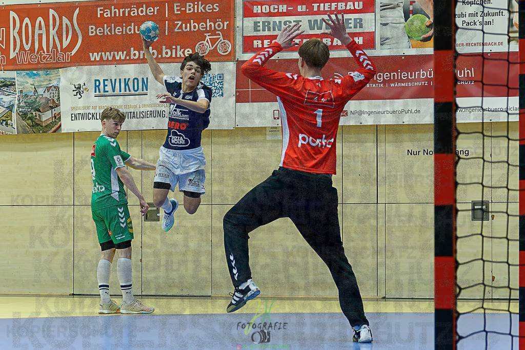 mJB Pokalrunde dt. Meisterschaft, TV Hüttenberg - TSV GWD Minden | mJB Pokalrunde dt. Meisterschaft, TV Hüttenberg - TSV GWD Minden am 15.03.2025 in Münchholzhausen (Sporthalle Münchholzhausen)Photo © 2025 - Jörg Heinrich - Realisiert mit Pictrs.com