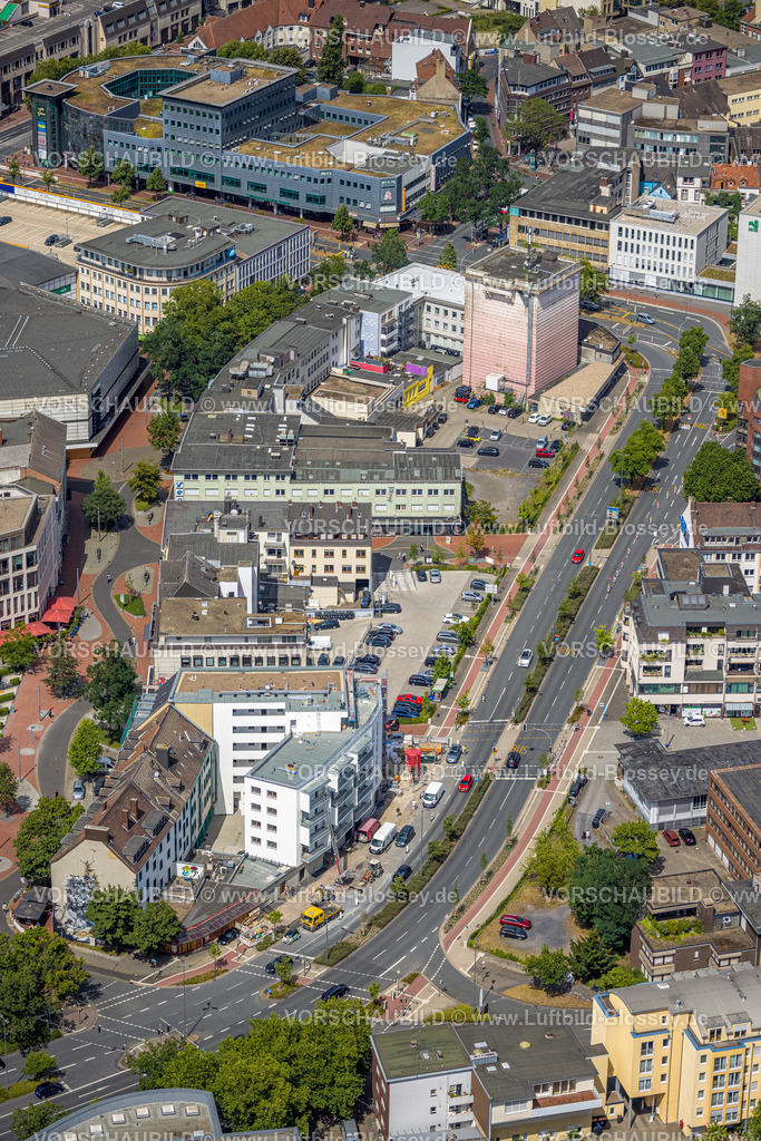 Hamm220707137 | Luftbild, City, Neue Bahnhofstraße mit Neubau und Westentorbunker im Stadtteil Mitte in Hamm, Ruhrgebiet, Nordrhein-Westfalen, Deutschland