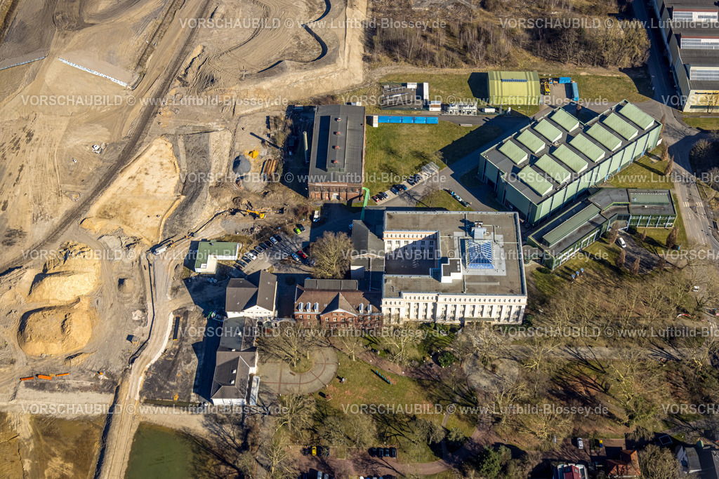Dortmund250300170 | Luftbild, thyssenkrupp Steel Europe AG - Verwaltung Dortmund und Hoesch-Museum im Westfalenhütte Gewerbegebiet, Hoesch Areal, Borsigplatz, Dortmund, Ruhrgebiet, Nordrhein-Westfalen, Deutschland