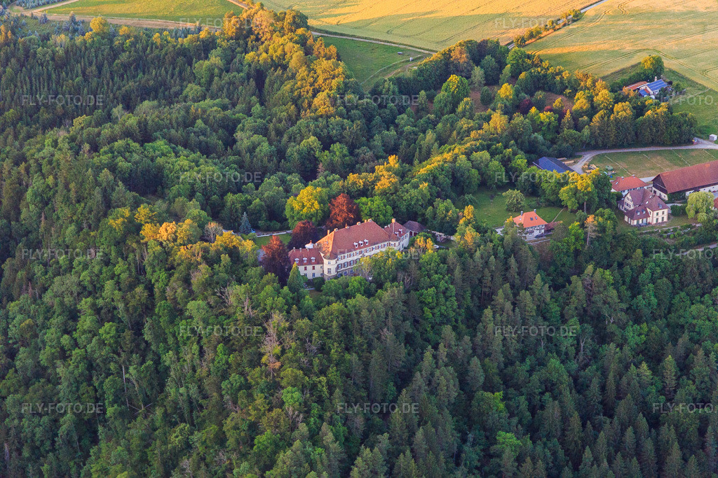 Luftbild: Schloss Hohenstein und Franz Graf von Bissingen in Dietingen im Bundesland Baden-Württemberg in Deutschland. Foto: IMG_148785.jpg vom 27.06.2025 durch Werner Riehm/FLY-FOTO.de