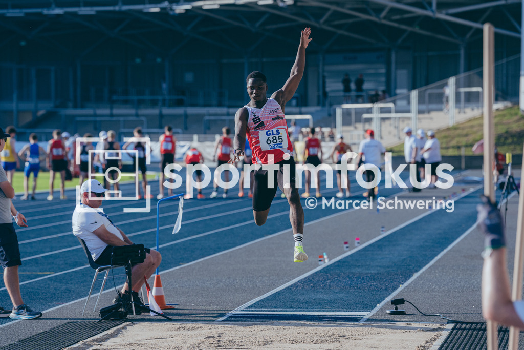 Deutsche Meisterschaften U20 / U16 2026 | Leoniel Octavianus Ahiandjipe, Schweriner SC, 685, Weitsprung, Deutsche Meisterschaften der U20 &amp; U16 2026, Lohrheidestadion Bochum-Wattenscheid, 10.07.2026. Foto: Marcel Schwering / sportimfokus - Realisiert mit Pictrs.com