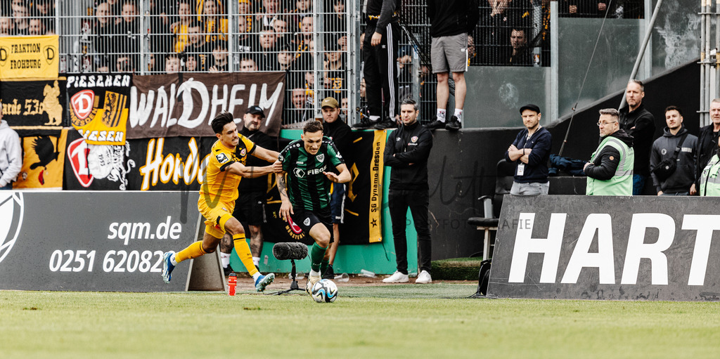 3. Liga, Saison 2023/24, 31. Spieltag: SC Preußen Münster - Dynamo Dresden | Münster, 30.03.2024: 3. Liga, 31. Spieltag, SC Preußen Münster gegen Dynamo Dresden im LVM-Preußenstadion in Münster. Foto: sportfotografie.ms | Markus Paletta - Realisiert mit Pictrs.com