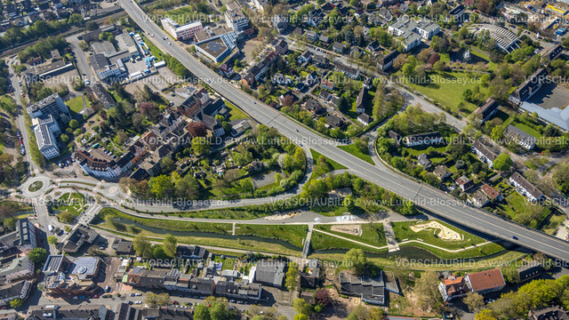 Kamen230406023 | Luftbild, Seseke Park, Fluss Seseke, Bundesstraße B233, Kamen, Ruhrgebiet, Nordrhein-Westfalen, Deutschland