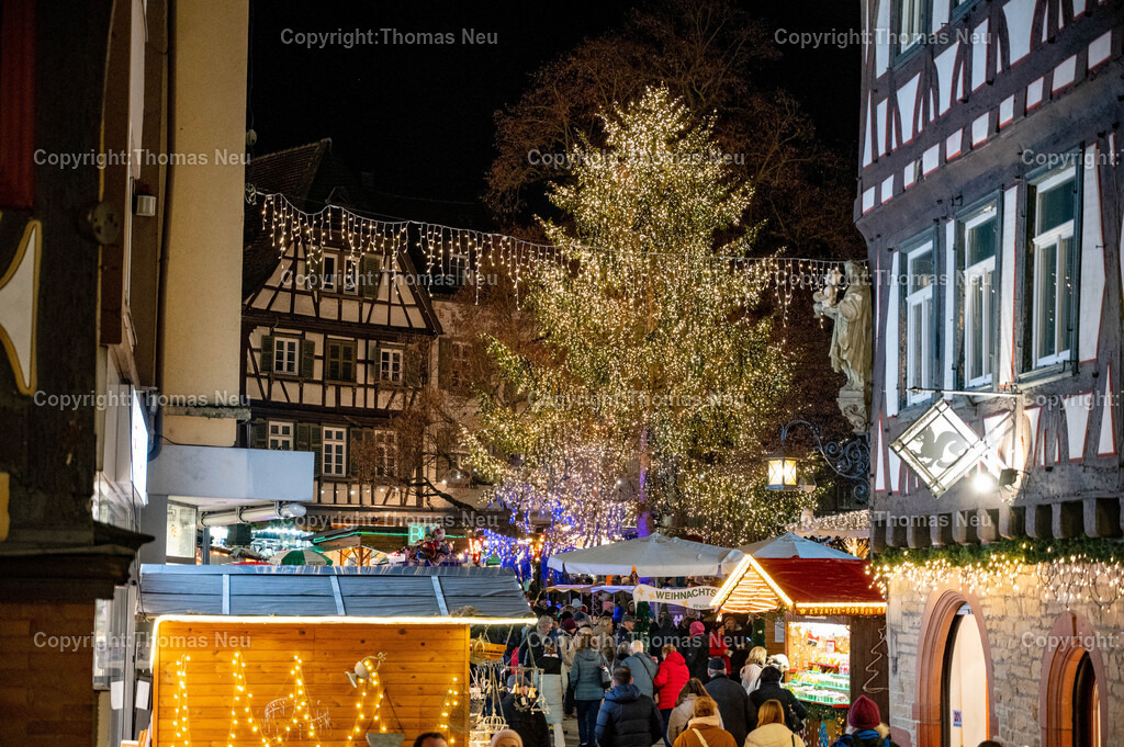 DSC_5433 | Blick auf den Weihnachtsmarkt in Bensheim, die Riesentanne schmückt den Marktplatz