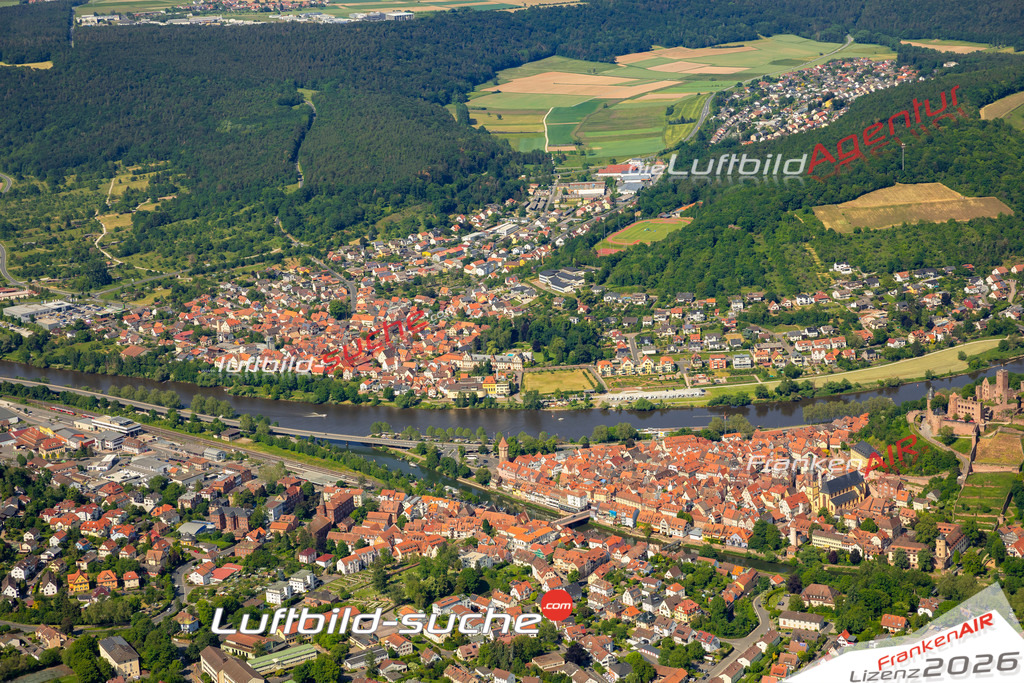 Das Luftbild zeigt  Wertheim - Die Luftaufnahme wurde 2023 vom UL-Flugzeug aus erstellt ( keine Drohne ) - Hochauflösende Luftaufnahme - Für grossformatige Ausdrucke geeignet. Die Geschenkidee !Mit Lizenz und Bildrechte bestellbar