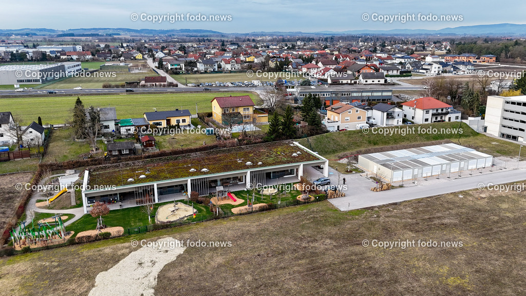 Marchtrenk_ Kindergarten_ Neubau_ TGW_ 22.02.2024-3 | 22.02.2024, Marchtrenk, AUT, TGW, im Bild Kindergarten, Neubau, Baustelle

Drohne