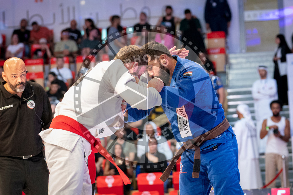 20231107PBB6096 | Fighters compete during the AJP World Master Championship in the Mubadala Arena in Abu Dhabi, Arab United Emirates, on November 7, 2023.