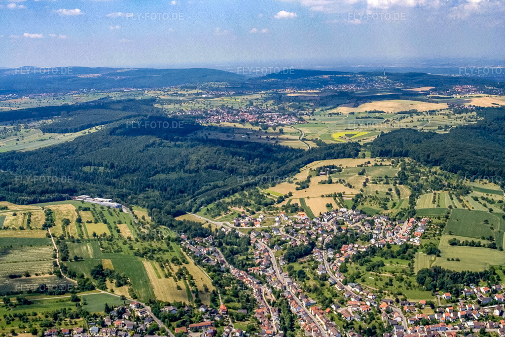 Luftbild: Bockstalstr im Ortsteil Kleinsteinbach in Pfinztal im Bundesland Baden-Württemberg in Deutschland. Foto: IMG_3280.jpg vom 01.07.2006 durch Werner Riehm/FLY-FOTO.de