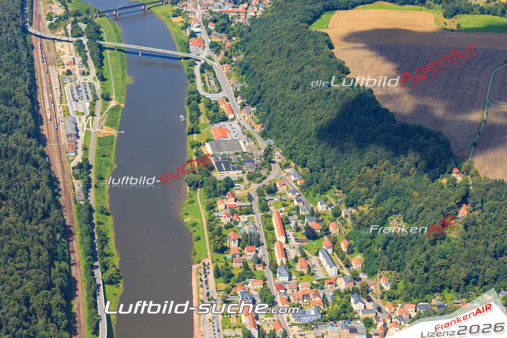 Luftbild von  Bad-schandau - Luftaufnahme wurde 2016 von https://frankenair.de mittels Flugzeug (keine Drohne) erstellt - die Geschenkidee