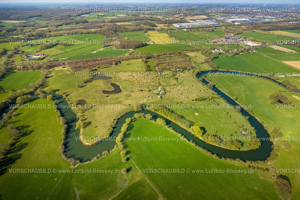 Werne250403500 | Luftbild, Fluss Lippe Mäander, Lippeaue NSG Naturschutzgebiet von Werne bis Heil, Stadtgrenze zu Bergkamen und Lünen, Werne, Ruhrgebiet, Nordrhein-Westfalen, Deutschland