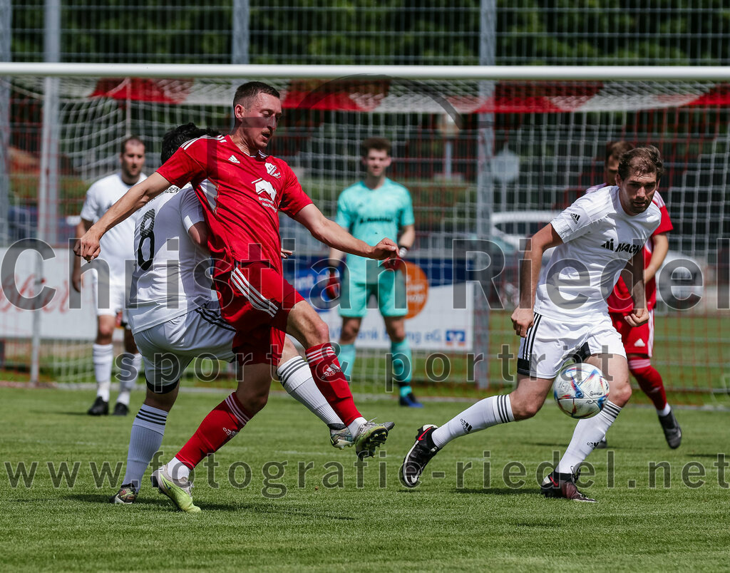 2023-07-08_075_FC_Finsing_gegen_SG_Markt_Schwaben | Finsing, Deutschland, 08.07.2023:
Fußball, Kreisliga 2023 / 2024, Testspiel, FC Finsing gegen SG Markt Schwaben, Endergebnis: 7:0

Lukas Brandt (SG Markt Schwaben, #8), Kilian Schmitt (FC Finsing, #8)

Foto: Christian Riedel / fotografie-riedel.net