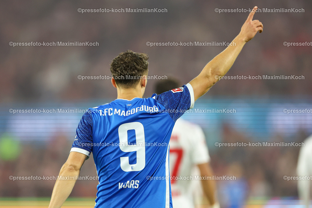 Koe14092402077 | 14.09.2024, 2. Fußball Bundesliga, 1. FC Köln - 1. FC Magdeburg, RheinEnergieSTADION, Saison 2024 2025: Martijn Kaars (1.FC Magdeburg #9)DFB regulations prohibit any use of photographs as image sequences and or quasi-video.