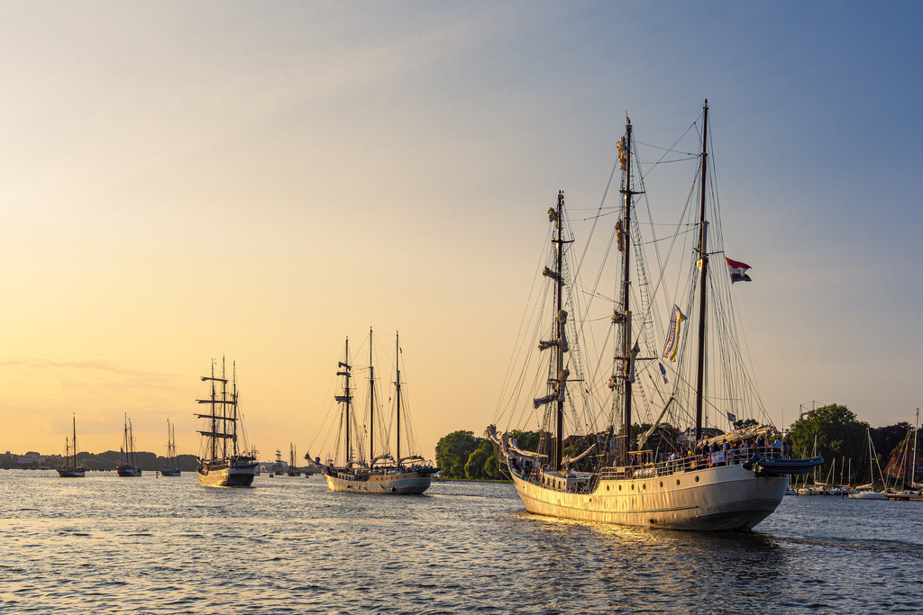 Segelschiffe auf der Warnow während der Hanse Sail in Rostock | Segelschiffe auf der Warnow während der Hanse Sail in Rostock.