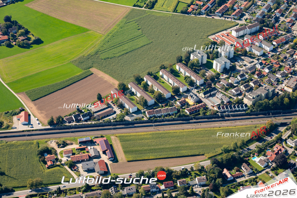 Die Luftaufnahme Egelharting - Kirchseeon wurde 2021 mittels Flugzeug (keine Drohne) erstellt. Hohe Auflösung -für große Poster und Wandbilder geeignet!