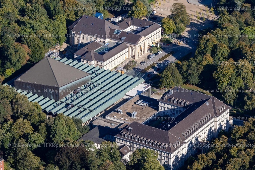 Lufbilder Aachen-6020 | Gebäude der Veranstaltungshalle " Eurogress Aachen " am Kurgarten im Ortsteil Mitte in Aachen im Bundesland Nordrhein-Westfalen, Deutschland. - Realisiert mit Pictrs.com