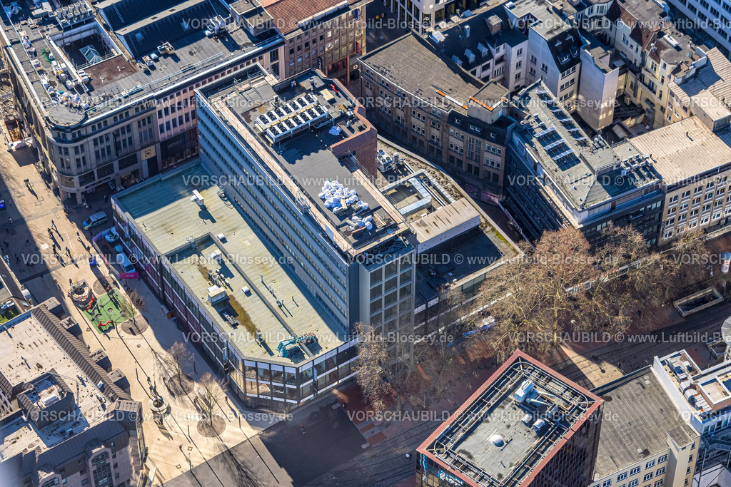 Dortmund260200044 | Luftbild, Baustelle und Baukran mit Sanierung am Gebäude Esprit und Mayersche Buchhandlung, Westenhellweg Ecke Kampstraße, direkt in der City, Dortmund, Ruhrgebiet, Nordrhein-Westfalen, Deutschland