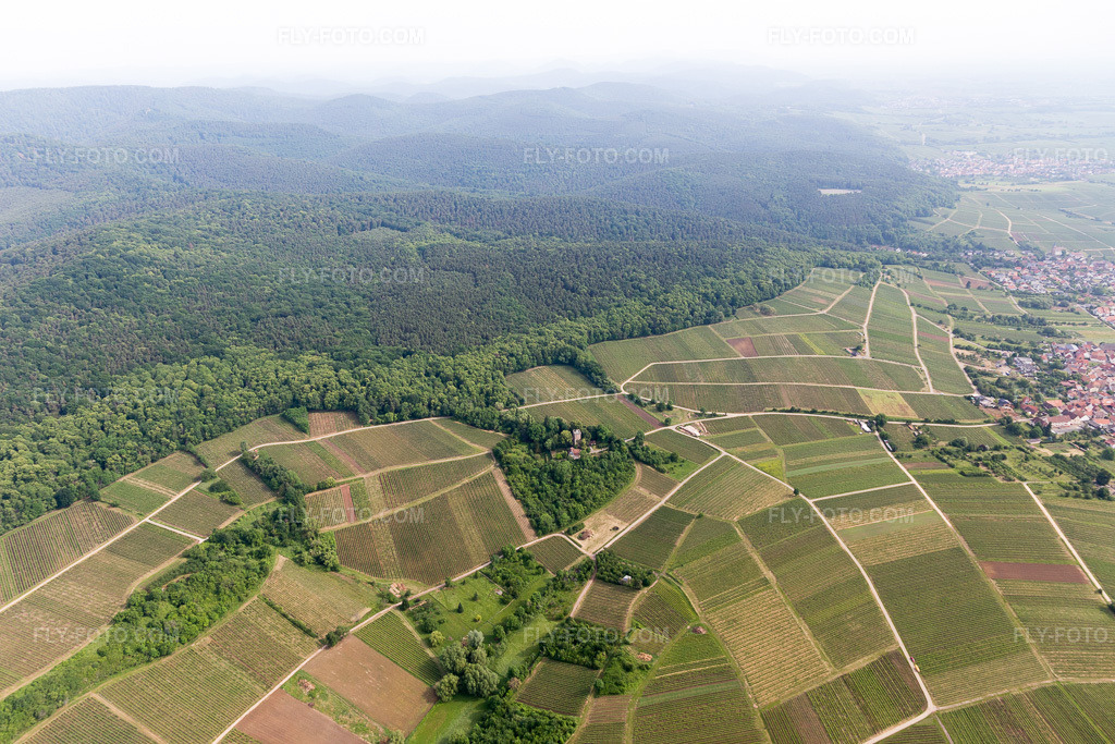 Aerial view: Chateau Saint Paul on the Sonnenberg in Wissembourg in the state Bas-Rhin, France. – Photo: IMG_100692.jpg taken on 06/05/2017 by Werner Riehm/FLY-FOTO.com – Resolution of the original: 5472 x 3648 px