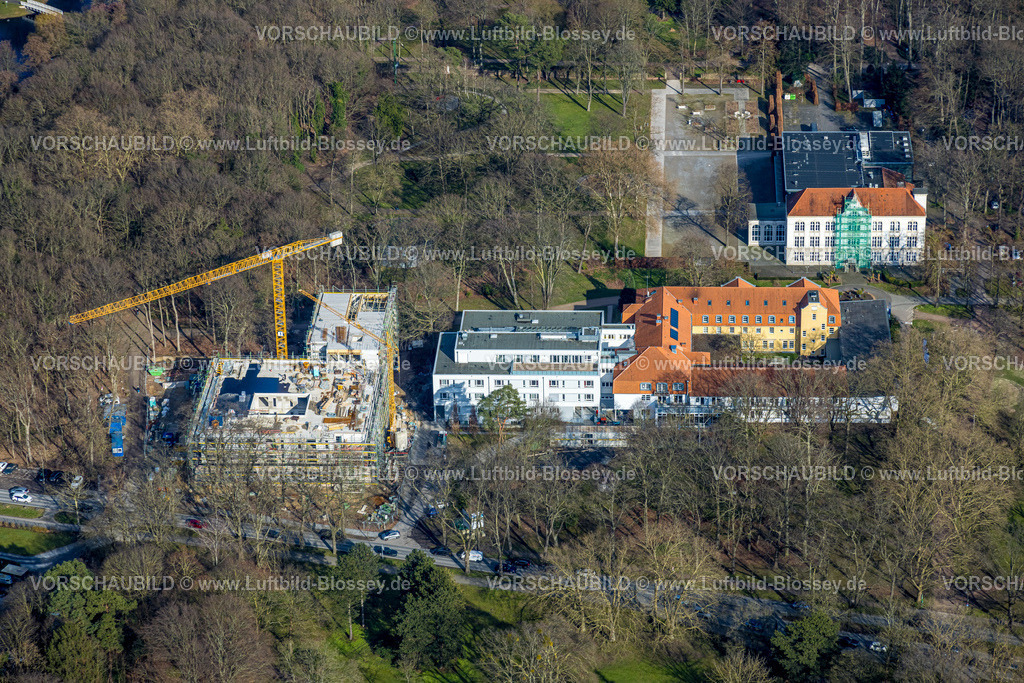 Hamm230216254 | Luftbild, Klinik für Manuelle Therapie Baustelle und Neubau, Kurhaus Bad Hamm, Uentrop, Hamm, Ruhrgebiet, Nordrhein-Westfalen, Deutschland