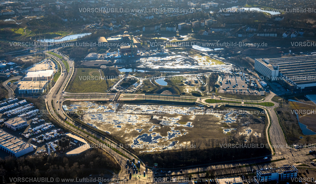 Essen230201681 | Luftbild, Baugebiet Neubau Stadtquartier Essen 51, ehem. Zeche Vereinigte Helene-Amalie, Neubau Nordtangente, Nordviertel, Essen, Ruhrgebiet, Nordrhein-Westfalen, Deutschland