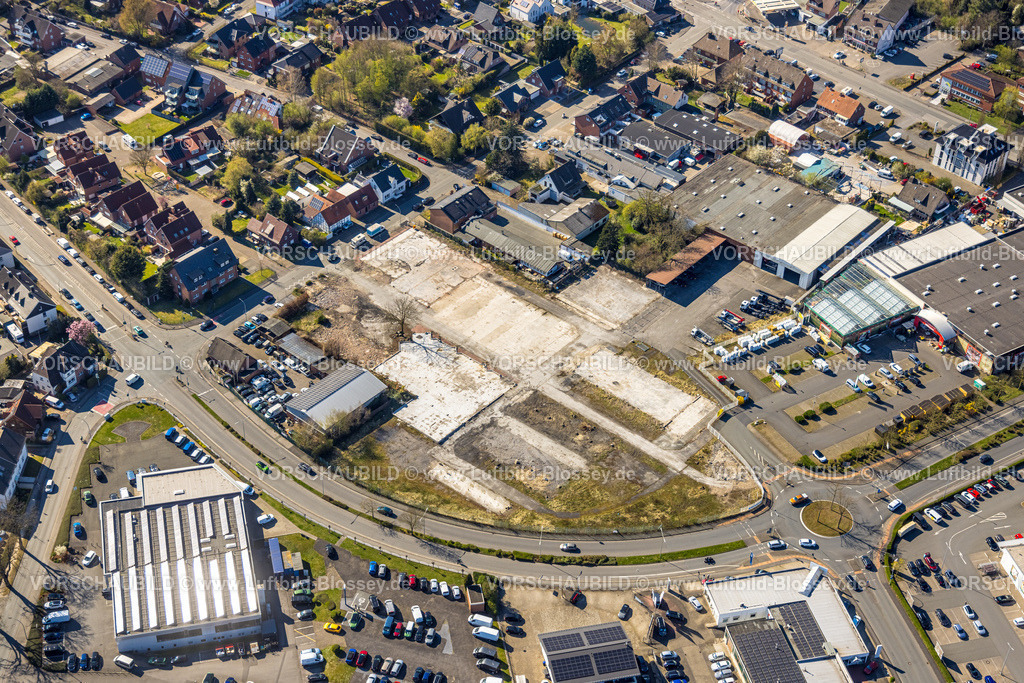 Werne250403205 | Luftbild, Baustelle Baugebiet Hansaring am Kreisverkehr, Werne, Ruhrgebiet, Nordrhein-Westfalen, Deutschland