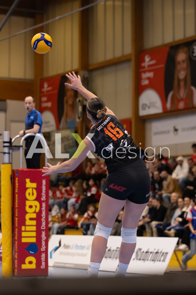 Volleyball I Frauen I Saison 2025-2026 I Volleyball NLA | Women I Round 16 I VC Kanti Schaffhausen - Viteos NUC I 31.01.2026 | 16 Scambray Tia (US) (Viteos NUC) – Außenangriff - Realisiert mit Pictrs.com