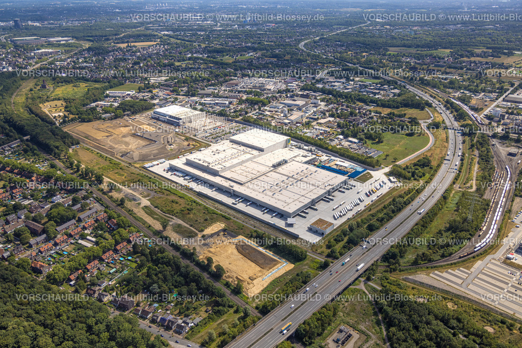 Oberhausen220800677 | Luftbild, Baustelle für Picnic E-Food-Lager am Edeka Zentrallager Logistikzentrum an der Autobahn A3, Waldteich, Schwarrze Heide, Oberhausen, Ruhrgebiet, Nordrhein-Westfalen, Deutschland
