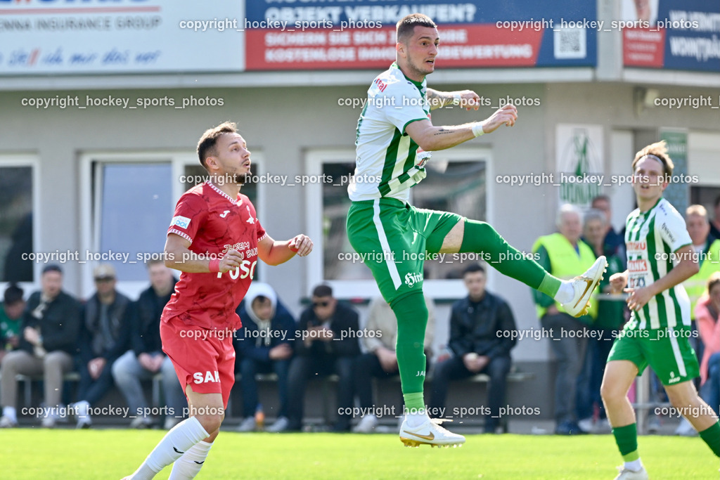 SV Donau Klagenfurt vs. SAK | #9 Sinan Samardzic SAK, #24 Zoran Vukovic SV Donau,  SV Donau Klagenfurt vs. SAK, SV Donau Klagenfurt vs. SAK am 11.04.2026 in Klagenfurt (Sportplat Donau ), Austria, (Photo by Bernd Stefan)