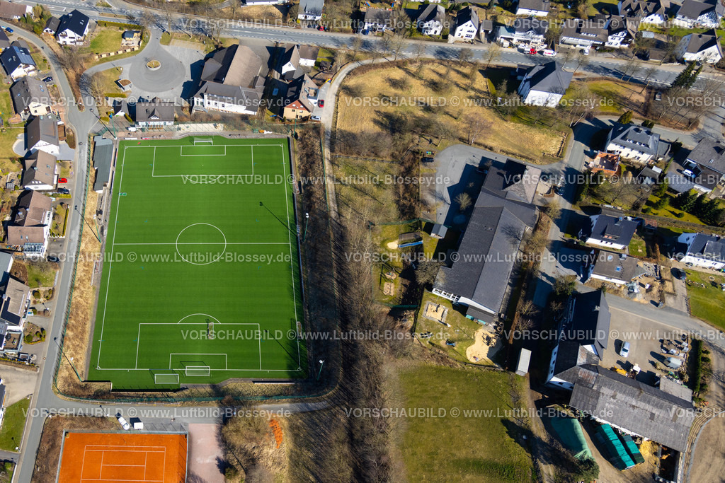 Eslohe220304096Cobbenrode | Luftbild, Sportplatz FC Cobbenrode und Schützenhalle Cobbenrode Schützenbruderschaft St. Nikolaus in Cobbenrode, Eslohe, Sauerland, Nordrhein-Westfalen, Deutschland