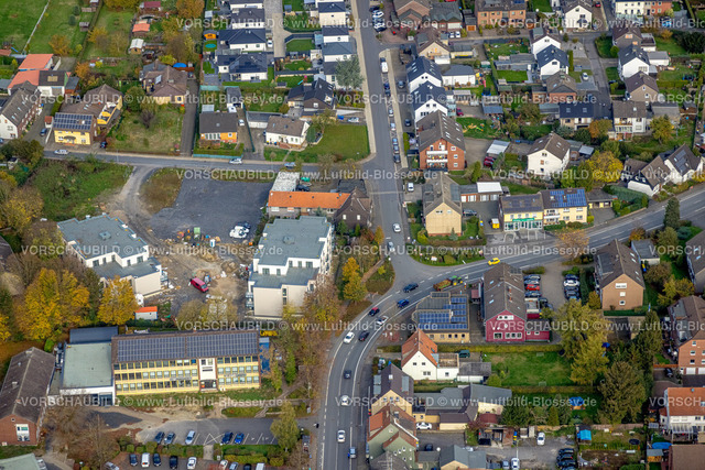 Bergkamen221012873 | Luftbild, Baustelle Neubau Wohnhäuser am Stadtmuseum Galerie Sohle 1, Musikschule, Oberaden, Bergkamen, Ruhrgebiet, Nordrhein-Westfalen, Deutschland