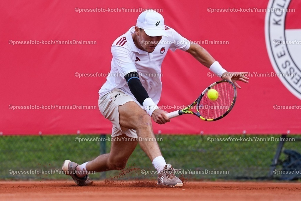 xYDR11072501106 | 11.07.2025, xydrx, Köln, Tennis, 1.Bundesliga Herren, Kölner THC Stadion Rot-Weiss 1 - TC Bredeney 1, Tennisanlage Olympiaweg: Raphael Collignon (Kölner THC Stadion Rot-Weiss 1)
