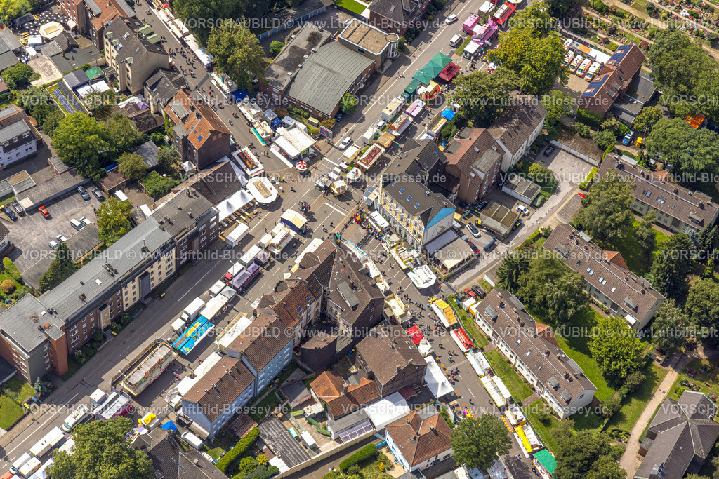 Herne230802743 | Luftbild, Cranger Kirmes Volksfest und Verkauftsstände, Unser Fritz, Herne, Ruhrgebiet, Nordrhein-Westfalen, Deutschland