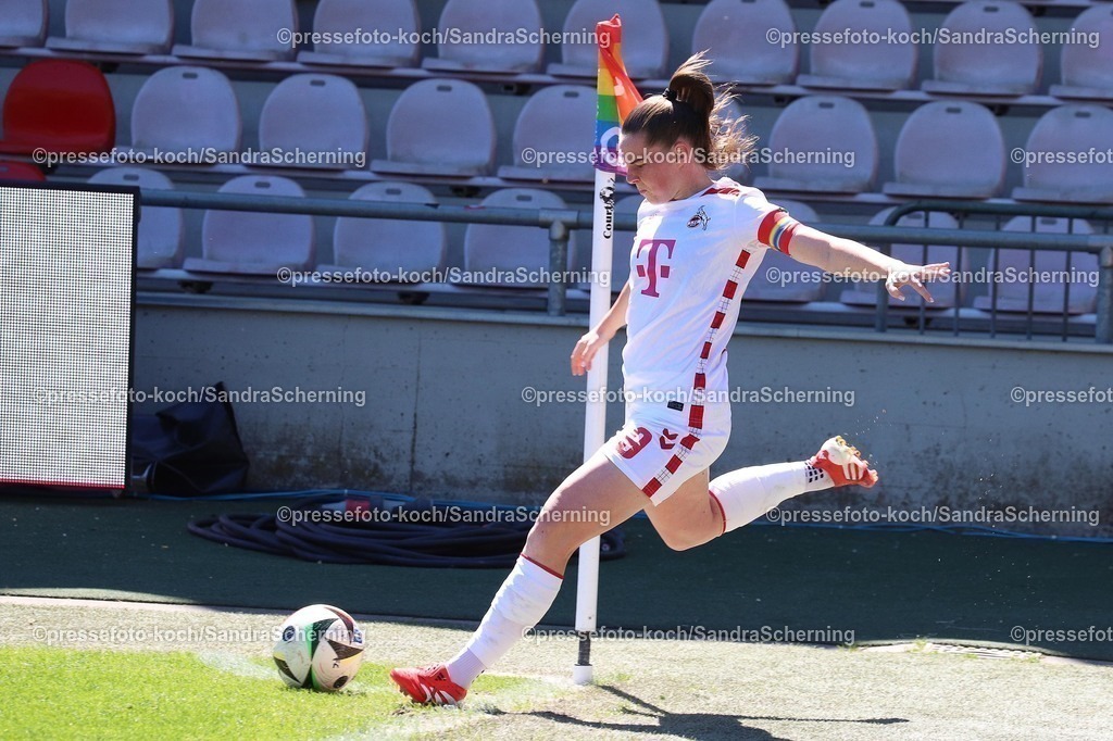 xSSC11052502036 | 11.05.2025, xsscx, Frauen Fußball, 1. FC Köln - Turbine Potsdam, 1. Fußball Bundesliga, 22. Spieltag, Franz-Kremer-Stadion, Saison 2024 2025: Adriana Achcinska (1. FC Köln 9) DFB regulations prohibit any use of photographs as image sequences and or quasi-video.